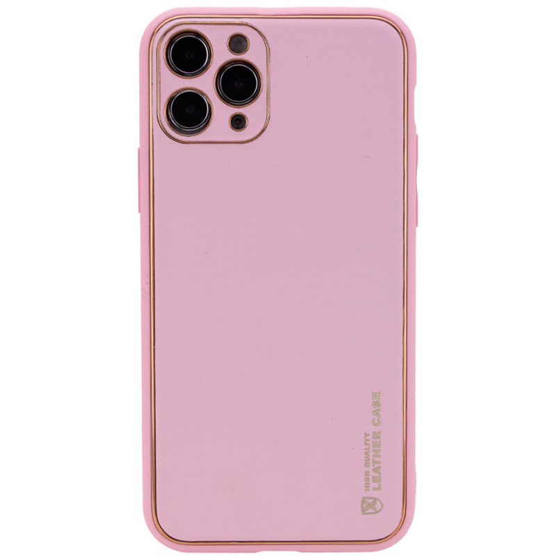 Кожаный чехол Xshield для Apple iPhone 12 Pro Max (6.7") (Розовый / Pink)