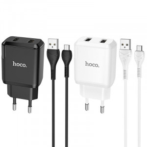 СЗУ Hoco N7 Speedy 2.1A (2USB-A) + кабель USB to MicroUSB