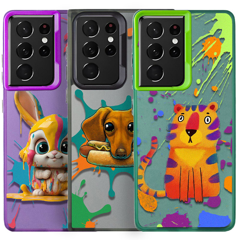 TPU+PC чехол TakiTaki Graffiti magic glow для Samsung Galaxy S21 Ultra