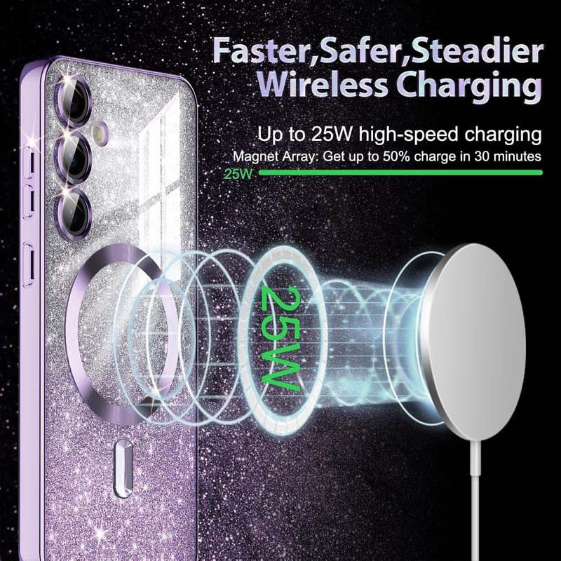TPU чохол Delight case with Magnetic Safe з захисними лінзами на камеру на Samsung Galaxy S23 FE (Фіолетовий / Purple) в магазині vchehle.ua