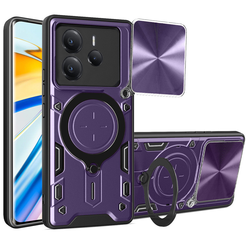 Удароміцний чохол Bracket case with Magnetic на Xiaomi Redmi Note 14 5G (Purple)