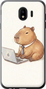 Чохол Funny Capybara CEO Working на Samsung Galaxy J4 2018