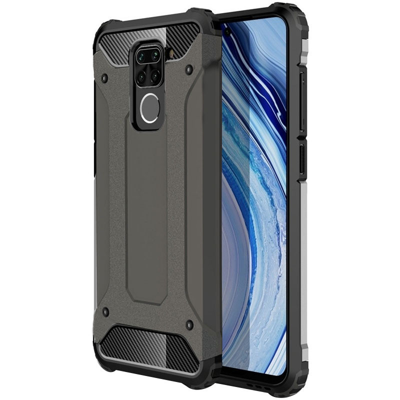 

Броньований протиударний TPU+PC чохол Immortal на Xiaomi Redmi Note 9 / Redmi 10X (Метал / Gun Metal) 927980