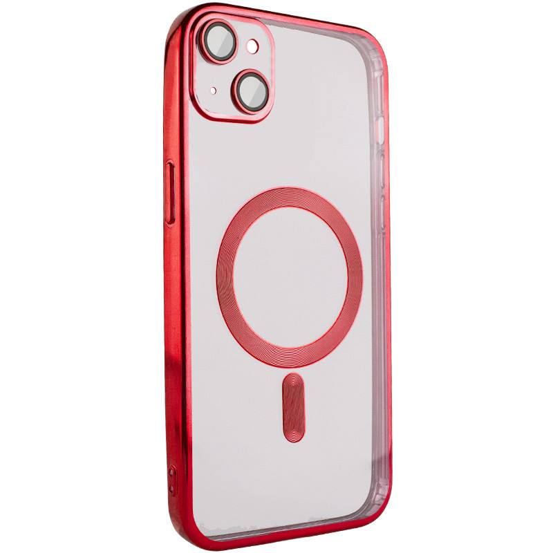 TPU чохол Fibra Chrome with Magnetic safe на Apple iPhone 15 (6.1") (Red)