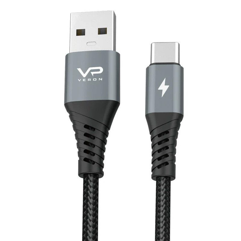 Дата кабель Veron NC09 Nylon USB Type-C 3A (0.25m) (Black)