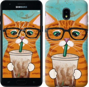 Чехол Зеленоглазый кот в очках для Samsung Galaxy J3 2018