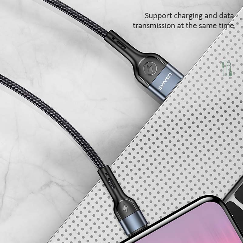 Фото Дата кабель Usams US-SJ450 U55 Aluminum Alloy Braided USB to MicroUSB (1m) (Black) в магазине vchehle.ua