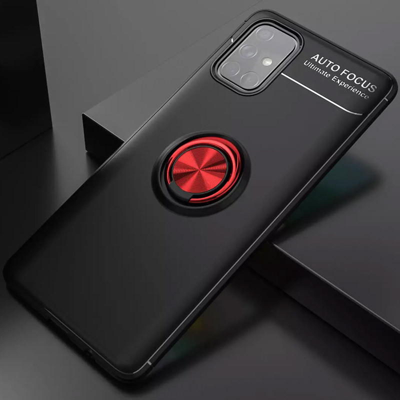 

TPU чехол Deen ColorRing под магнитный держатель (opp) для Samsung Galaxy M31s (Черный / Красный) 931195
