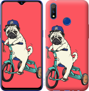 

Чехол Мопс на велосипеде для Realme 3 Pro 919734