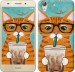 Чехол Зеленоглазый кот в очках для Huawei Y6 II