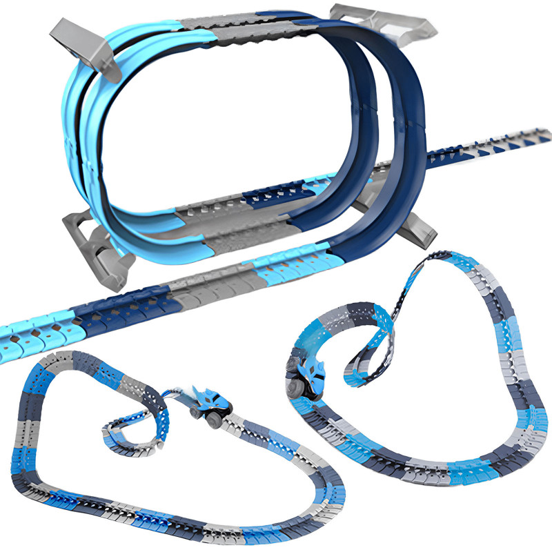 Интерактивный трек с инерционной машинкой SHT 5510-9 Deluxe Edition Shark Trak (138pcs/1CAR) (Blue)