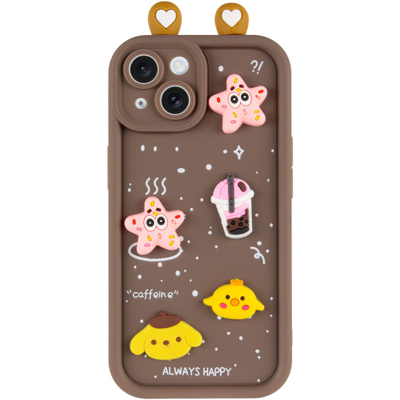 Фото Чехол TPU Toys Case with Ears для Apple iPhone 14 (6.1") (Brown) на vchehle.ua