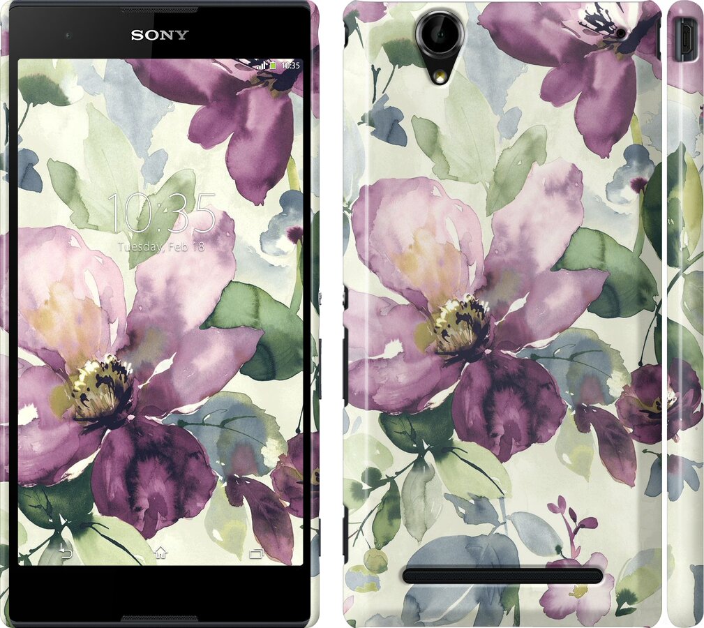 

Чохол Квіти аквареллю на Sony Xperia T2 Ultra Dual D5322 296666