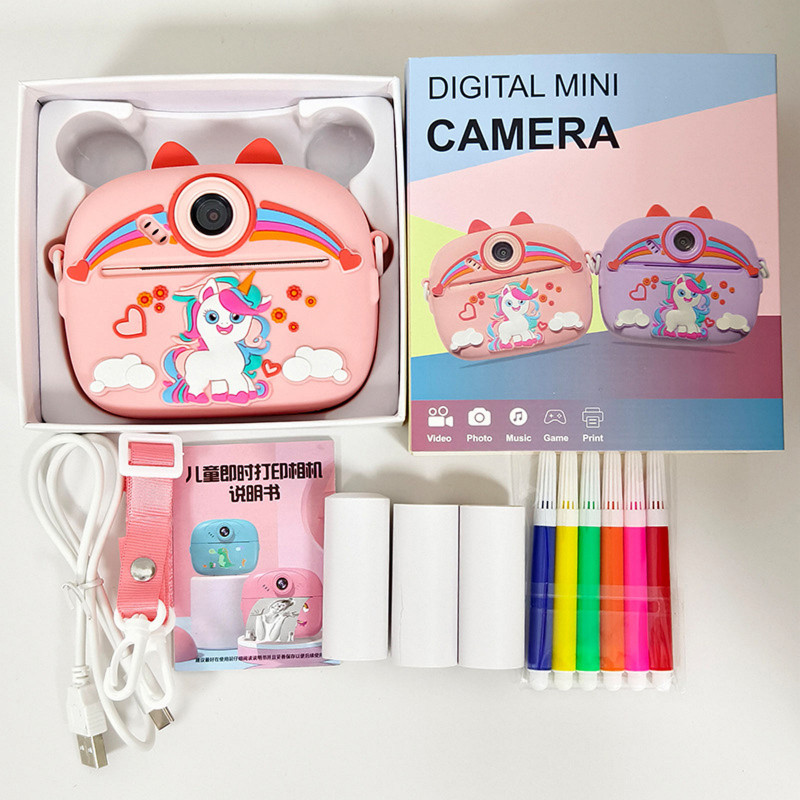 Фото Дитяча фотокамера моментального друку у чохлі Unicorn (Pink) на vchehle.ua