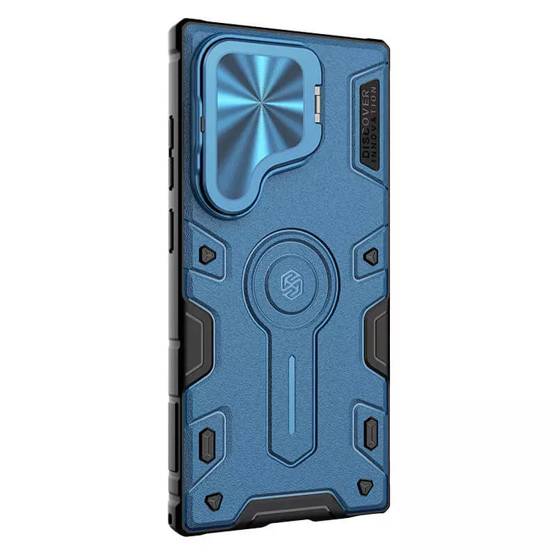 Фото TPU+PC чехол Nillkin CamShield Armor Prop для Samsung Galaxy S24 Ultra (Blue) в магазине vchehle.ua