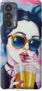 Чехол Арт-девушка в очках для Motorola Edge 20