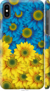 Чехол Жёлто-голубые цветы для iPhone XS Max