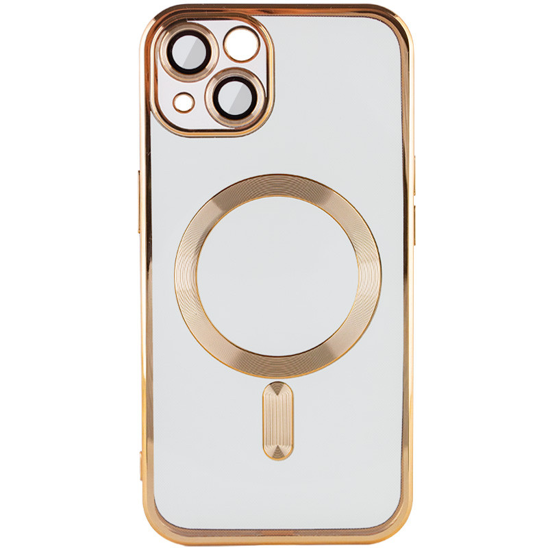 Фото TPU чохол Fibra Chrome with Magnetic safe на Apple iPhone 14 (6.1") (Gold) в маназині vchehle.ua