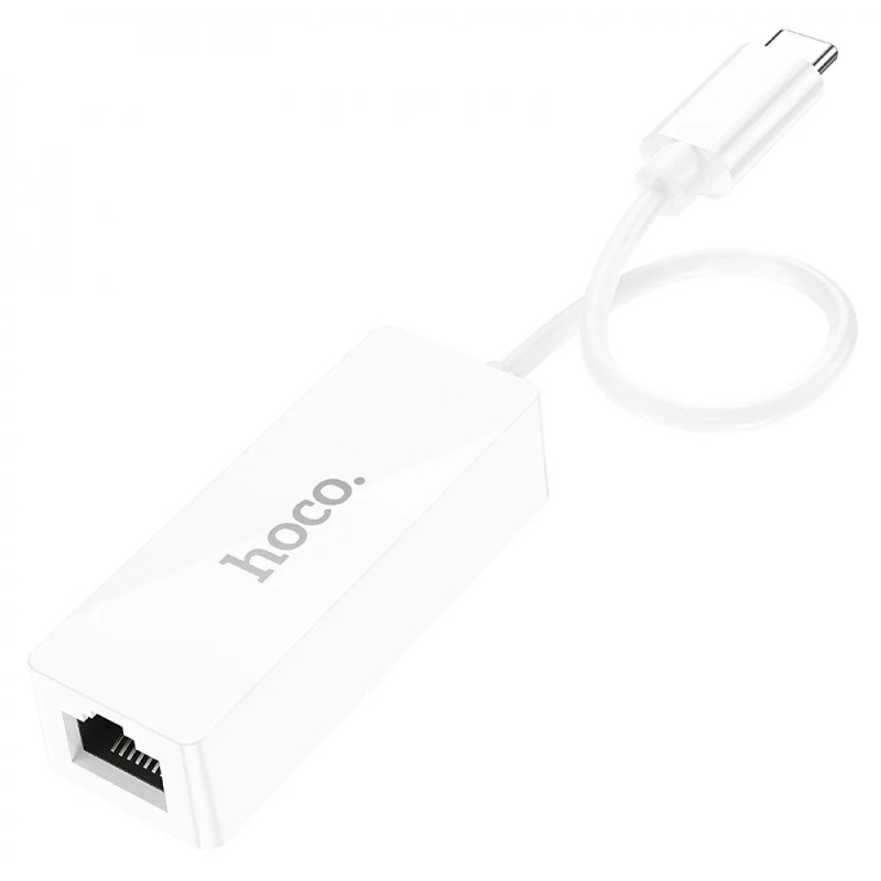 Фото Перехідник Hoco UA22 Acquire USB ethernet adapter (100 Mbps) (White) на vchehle.ua