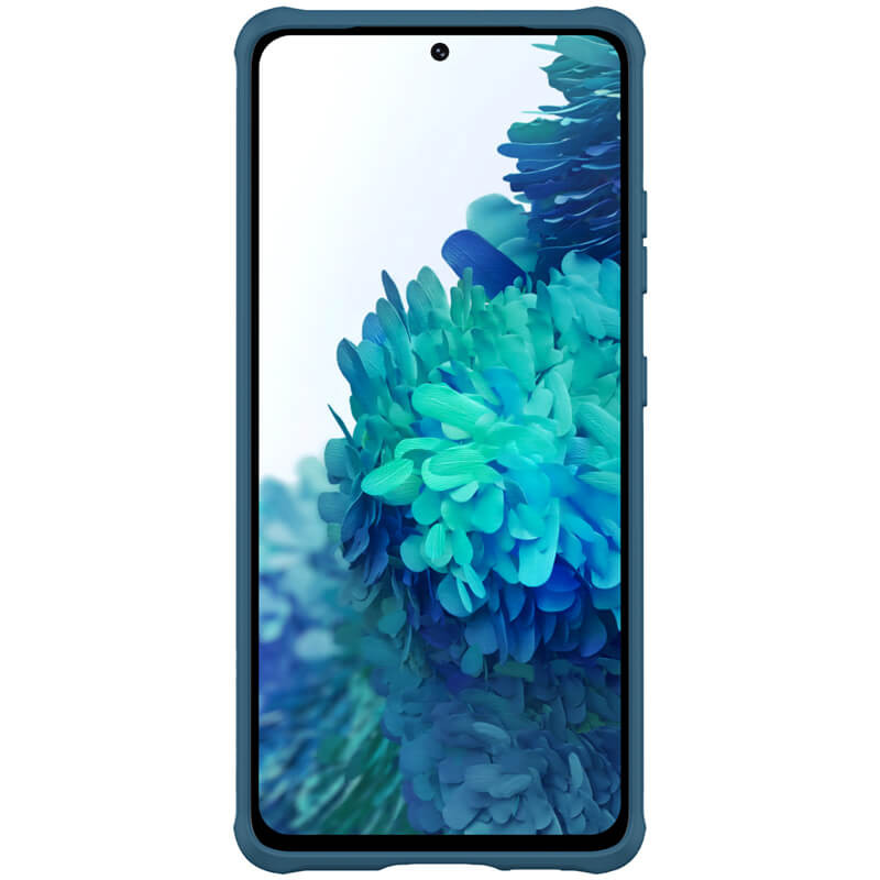 Фото Карбоновая накладка Nillkin Camshield (шторка на камеру) для Samsung Galaxy S21 Ultra (Синий / Blue) на vchehle.ua