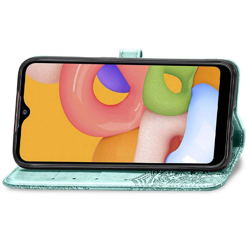 Фото Шкіряний чохол-книжка Art Case з візитницею на Xiaomi Redmi 9A (Бірюзовий) в маназині vchehle.ua