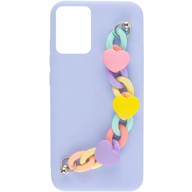 Чохол Chained Heart з підвісним ланцюжком на Samsung Galaxy A54 5G (Lilac Blue)