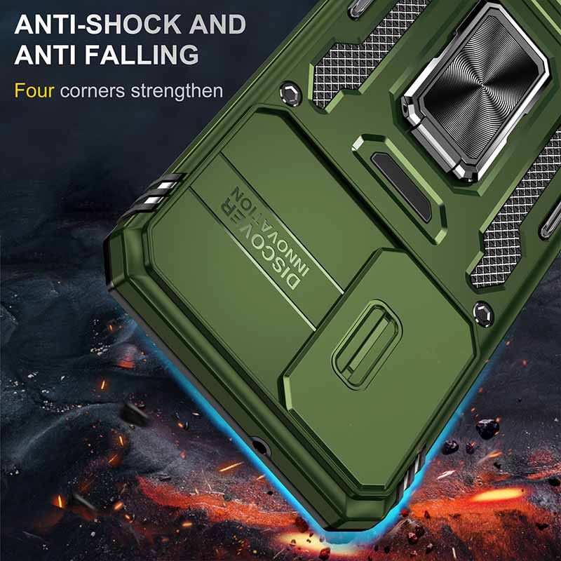 Удароміцний чохол Camshield Army Ring на Samsung Galaxy S22+ (Оливковий / Army Green) в магазині vchehle.ua