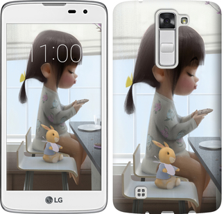 

Чехол Милая девочка с зайчиком для LG K8 K350E 636593