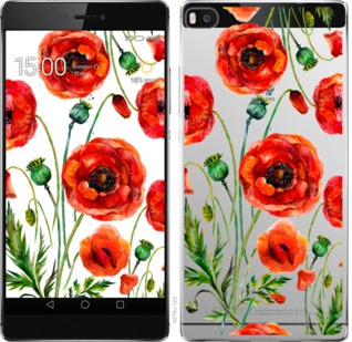 

Чехол Нарисованные маки для Huawei Ascend P8 744137