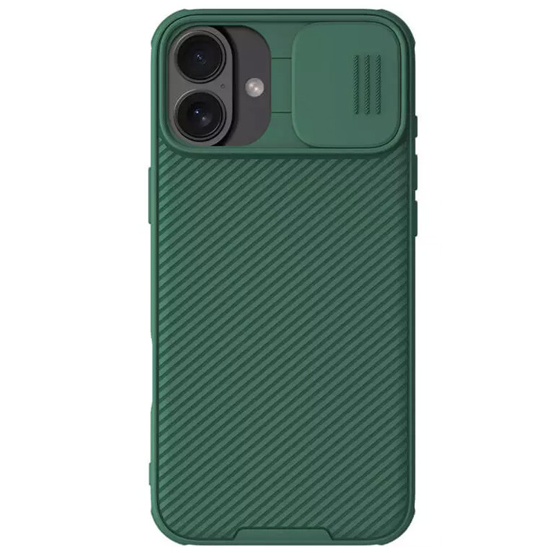 Карбоновая накладка Nillkin CamShield Pro для Apple iPhone 16 (6.1") (Deep Green)