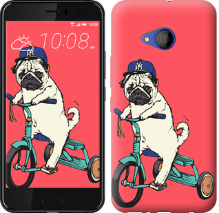 

Чехол Мопс на велосипеде для HTC U11 Life 642787