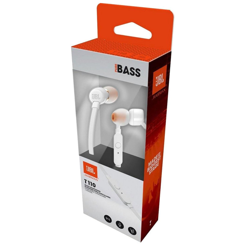Уцінка Навушники JBL T110 (JBLT110) (Дефект упаковки / White) в магазині vchehle.ua