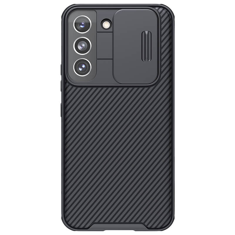 Карбонова накладка Nillkin Camshield (шторка на камеру) на Samsung Galaxy S22 (Чорний / Black)