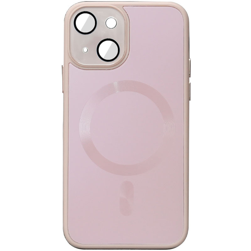 Чехол TPU+Glass Sapphire Midnight with Magnetic Safe для Apple iPhone 15 (6.1") (Розовый / Pink Sand)