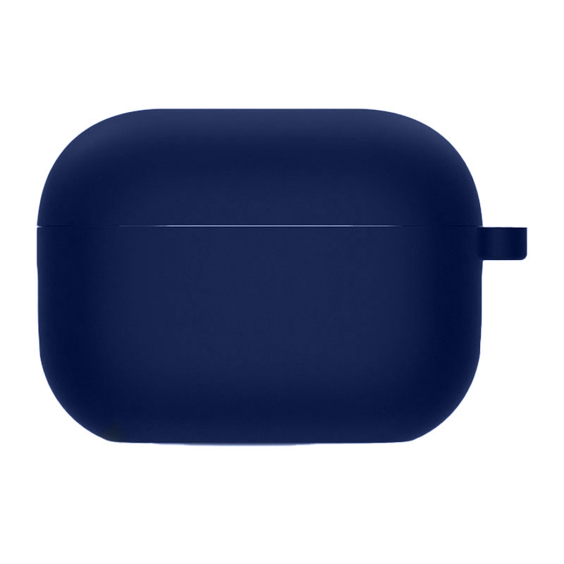 Силиконовый футляр с микрофиброй для наушников Airpods 4 (Темно-синий / Midnight blue)