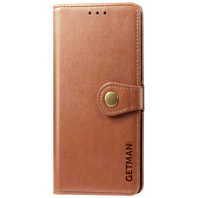 Шкіряний чохол книжка GETMAN Gallant (PU) для Xiaomi Redmi Note 9s / Note 9 Pro / Note 9 Pro Max (Коричневий)
