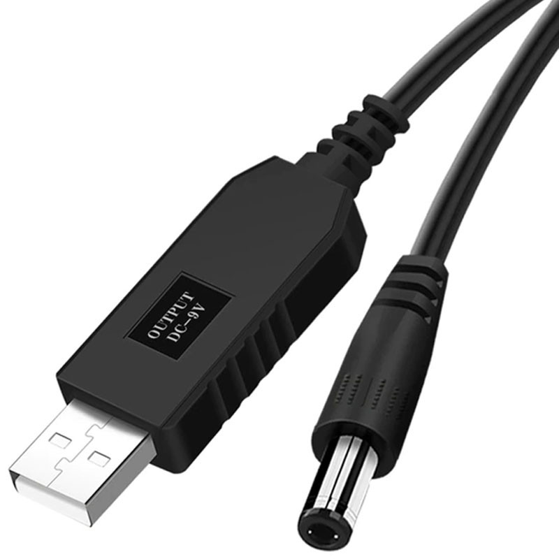 Кабель питания для роутера/модема USB-DC 9V (с преобразователем)