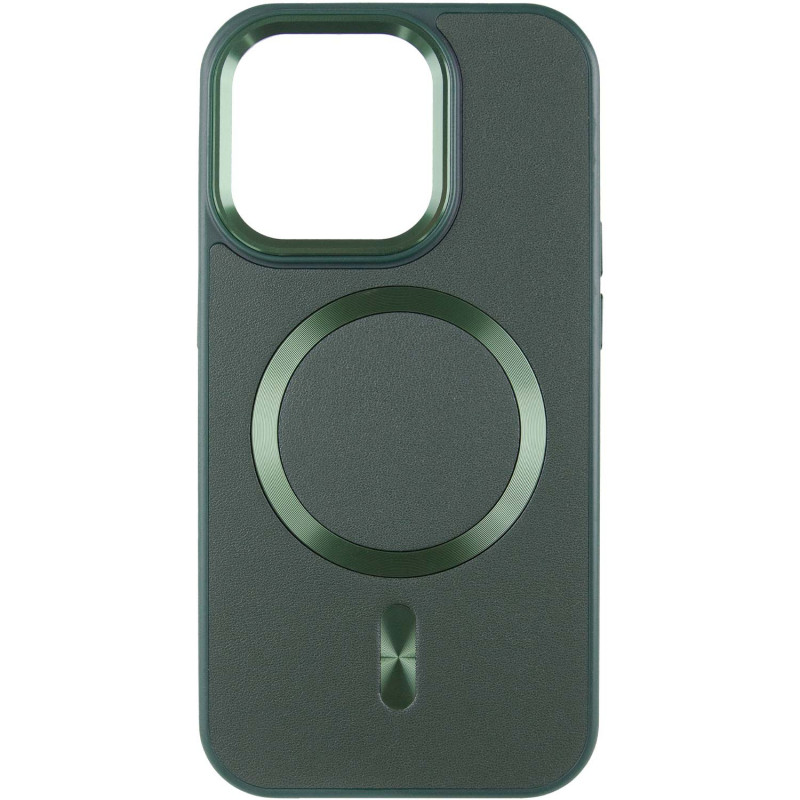 Фото Кожаный чехол SnapCase with Magnetic Safe для Apple iPhone 13 / 14 (6.1") (Green) на vchehle.ua