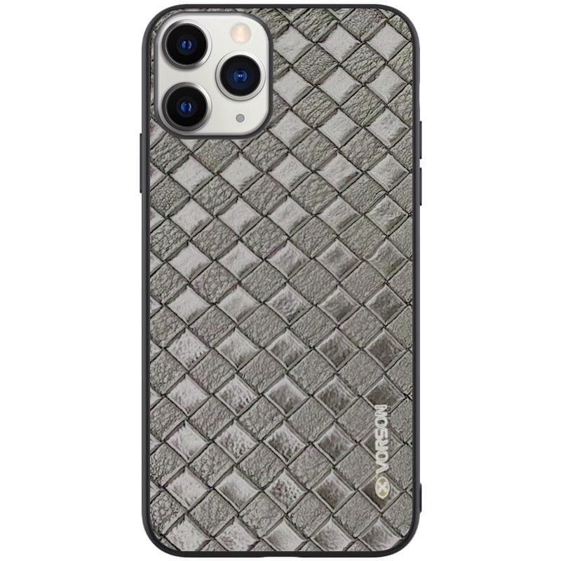 

Шкіряна накладка VORSON Braided leather series на iPhone 11 Pro Max (Сірий) 769047