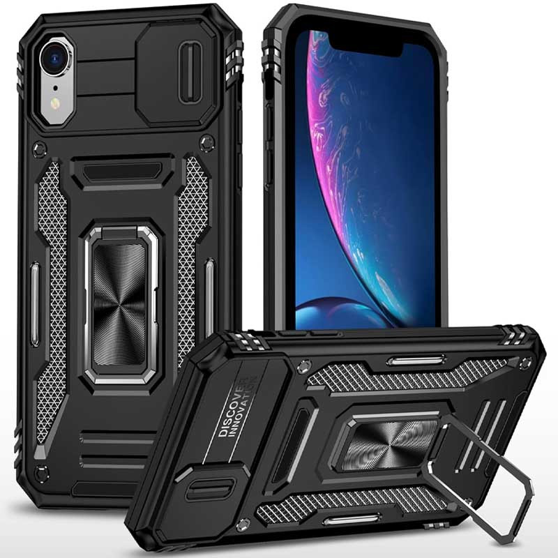 Ударопрочный чехол Camshield Army Ring для Apple iPhone XR (6.1") (Черный / Black)