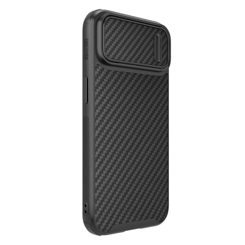 Фото Карбоновая накладка Nillkin Synthetic Fiber S для Apple iPhone 14 (6.1") (Black) в магазине vchehle.ua