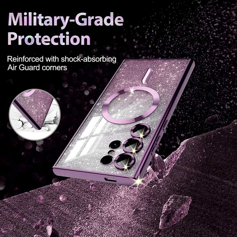Фото TPU чохол Delight case with Magnetic Safe з захисними лінзами на камеру на Samsung Galaxy S25 Ultra (Фіолетовий / Deep Purple) в маназині vchehle.ua