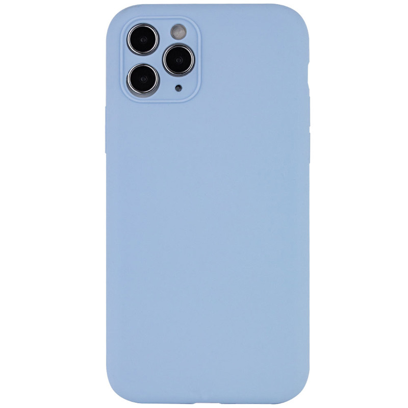 Чехол Silicone Case Full Camera Protective (AA) NO LOGO для Apple iPhone 12 Pro Max (6.7") (Голубой / Sweet Blue)