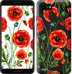 

Чохол Намальовані маки на Google Pixel 3 783302
