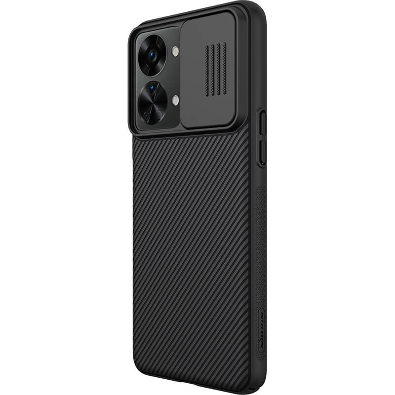 Купить Карбоновая накладка Nillkin Camshield (шторка на камеру) для OnePlus Nord 2T 5G (Черный / Black) на vchehle.ua