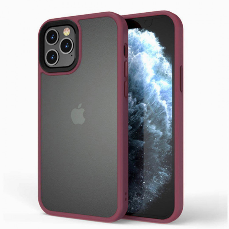 TPU+PC чехол Metal Buttons для Apple iPhone 13 Pro (6.1") (Бордовый)