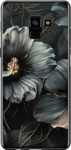 Чохол Чорні квіти на Samsung Galaxy A8 Plus 2018 A730F