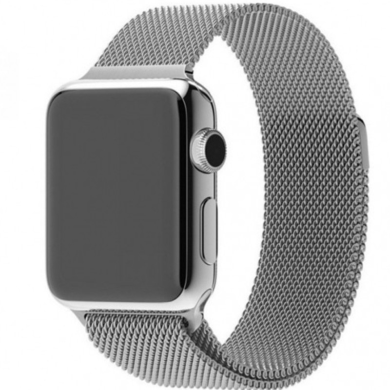 Ремінець Milanese Loop Design для Apple watch 42mm/44mm/45mm/49mm (Срібний)