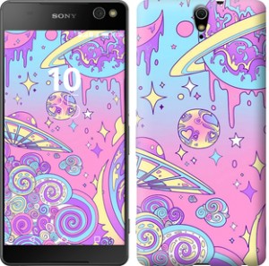 Чехол Розовая галактика для Sony Xperia C5 Ultra Dual E5533