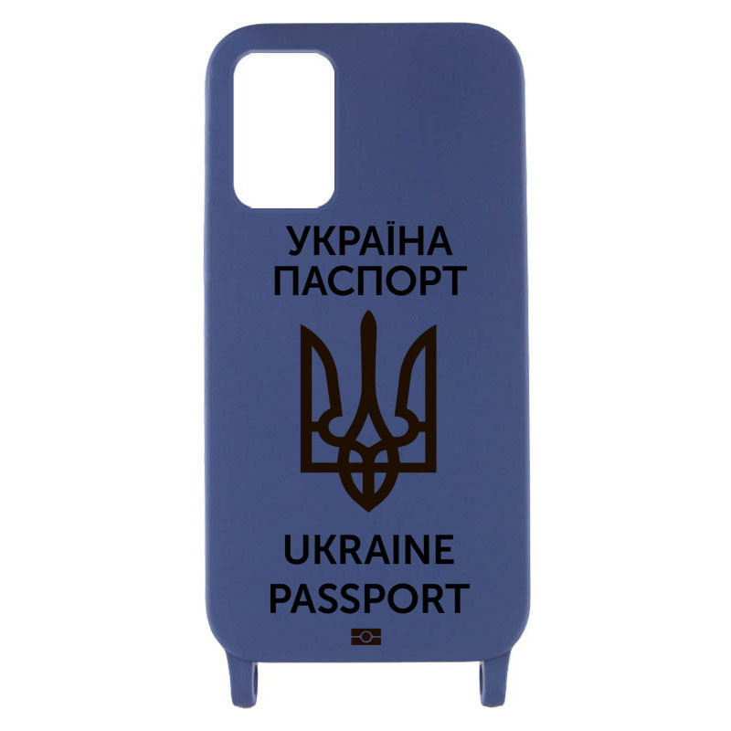 Фото Чохол Cord case Ukrainian style c довгим кольоровим ремінцем на Samsung Galaxy A53 5G (Темно-синій / Midnight blue) на vchehle.ua